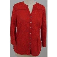 Per Una Size: 12 Red flock lace blouse