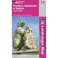 \"Peebles, Galashiels & Selkirk - OS Landranger Map Sheet Number 73\"