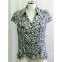 Per Una black and white patterned blouse Size 12