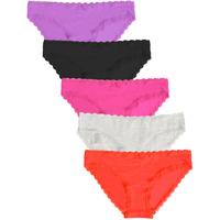 perry 5 pack cotton lace briefs in dewberry black fushia grey marl red ...