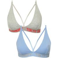 Petra (2 Pack) Strappy Bra Set in Placid Blue / Light Grey Marl  Tokyo Laundry