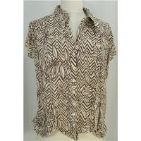 Per Una - Size: 16 - Brown Mix - Cap sleeved Blouse