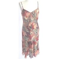 Per Una Stunning Summer Dress in Red and Brown Bird Print Size 12R