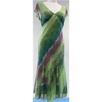per una size 14l multi coloured calf length dress