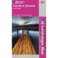 Penrith & Keswick - OS Landranger Active Map Sheet Number 90