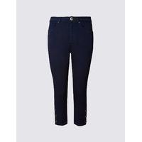 Per Una Button Hem Cropped Skinny Leg Jeans