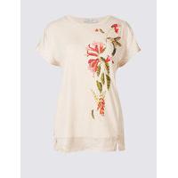 Per Una Floral Print Short Sleeve T-Shirt