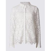 per una floral lace long sleeve shirt