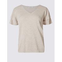 per una v neck angel sleeve jumper