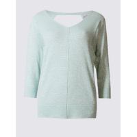 Per Una Window Back V-Neck 3/4 Sleeve Jumper