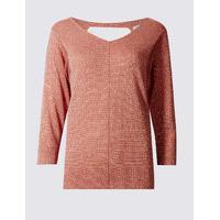 Per Una Window Back V-Neck 3/4 Sleeve Jumper