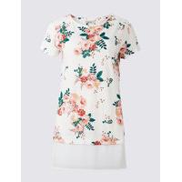 per una cotton blend floral print t shirt