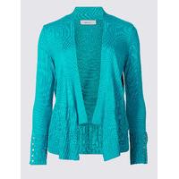 per una ribbed open front cardigan