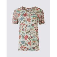 per una printed round neck short sleeve t shirt