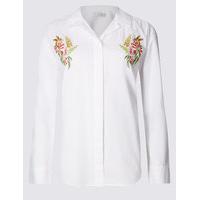 Per Una Pure Cotton Embroidered Long Sleeve Shirt