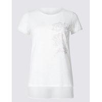 per una cotton blend beaded t shirt