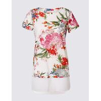 Per Una Cotton Blend Floral Print T-Shirt