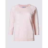 Per Una Pure Cotton Ribbed Round Neck Jumper