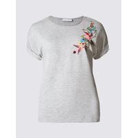 Per Una Bird Embellished Short Sleeve T-Shirt