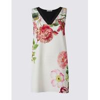 per una floral print v neck sleeveless tunic top