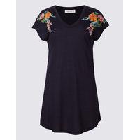 Per Una Pure Modal Floral Embroidered T-Shirt