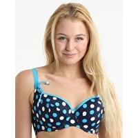 Pebble Moulded Bikini Top - Blue Dot