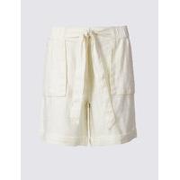 per una pure linen tie waist shorts