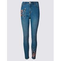 per una embroidered roma rise skinny leg jeans