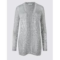 per una metallic open front cardigan