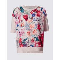 Per Una Floral Print Ribbed Jumper