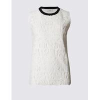 Per Una Lace Front Contrasting Neckline Shell Top