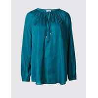 Per Una Notch Neck Long Sleeve Blouse