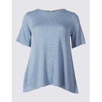 per una slouchy round neck short sleeve jumper