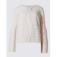 per una textured open front cardigan