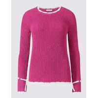 Per Una Pure Cotton Contrasting Edge Jumper