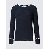 Per Una Pure Cotton Contrasting Edge Jumper