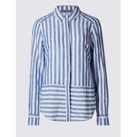 Per Una Linen Rich Contrasting Striped Shirt