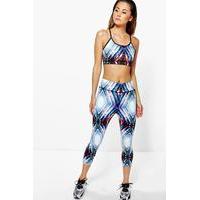 Performance Geo Print Capri Running Leggings - multi