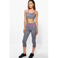 Performance Fold Waist Band Capri Leggings - pink