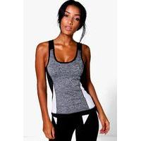 performance contrast panel running vest white