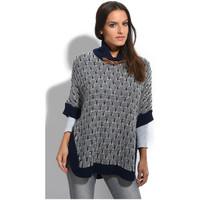Pearly Blue Poncho DIJON women\'s Sweater in blue