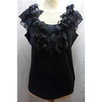 per una black with floral trim top per una size 10 black sleeveless to ...