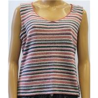 Per Una Size 18 Pink, Navy and White Striped Woolen Top