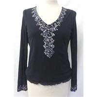 Per Una - Size: 14 - Black with sequins - Long sleeved shirt