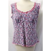 Per Una - Size: 16 - Multi-coloured floral - Cap sleeved T-shirt