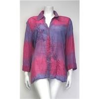 Per Una Size 18 Tie-Dye Embroidered Blouse M&S Marks & Spencer - Pink - Blouse