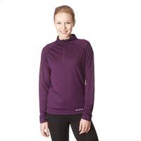 peter storm womens long sleeve tech zip tee purple