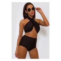 perrie black high waisted multiway bikini