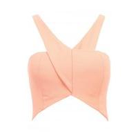 Peach Pleated Bralet Top