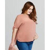 peach tie cold shoulder